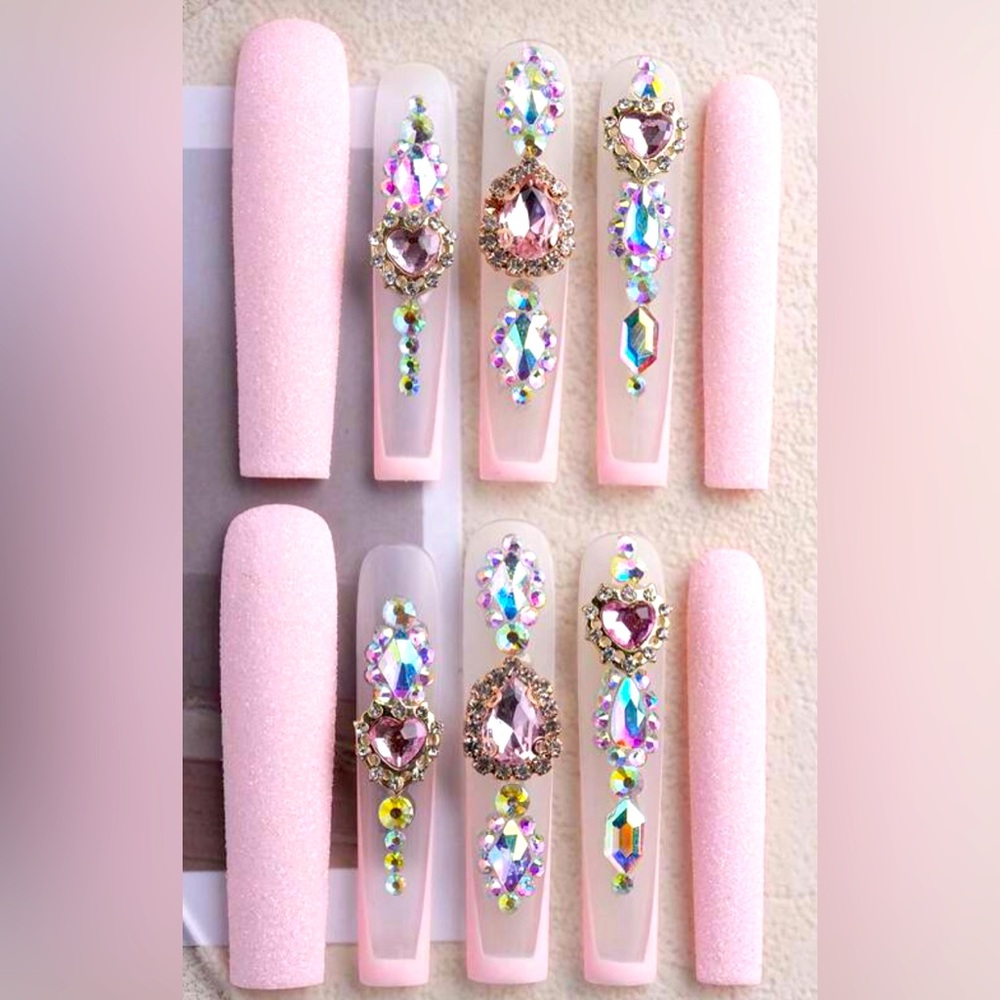 10 pc Acrylic Press On Nails Coffin Shape